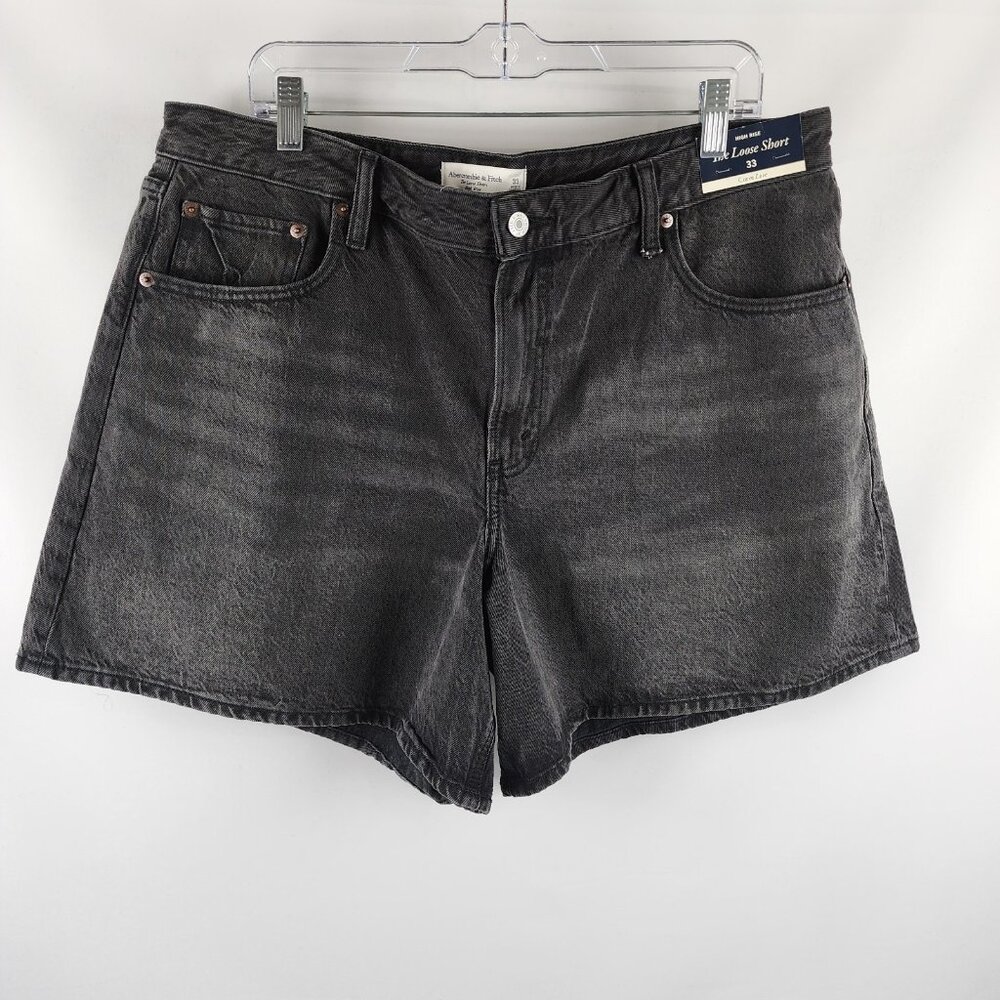 Abercrombie & Fitch Black High-Rise Jean Shorts